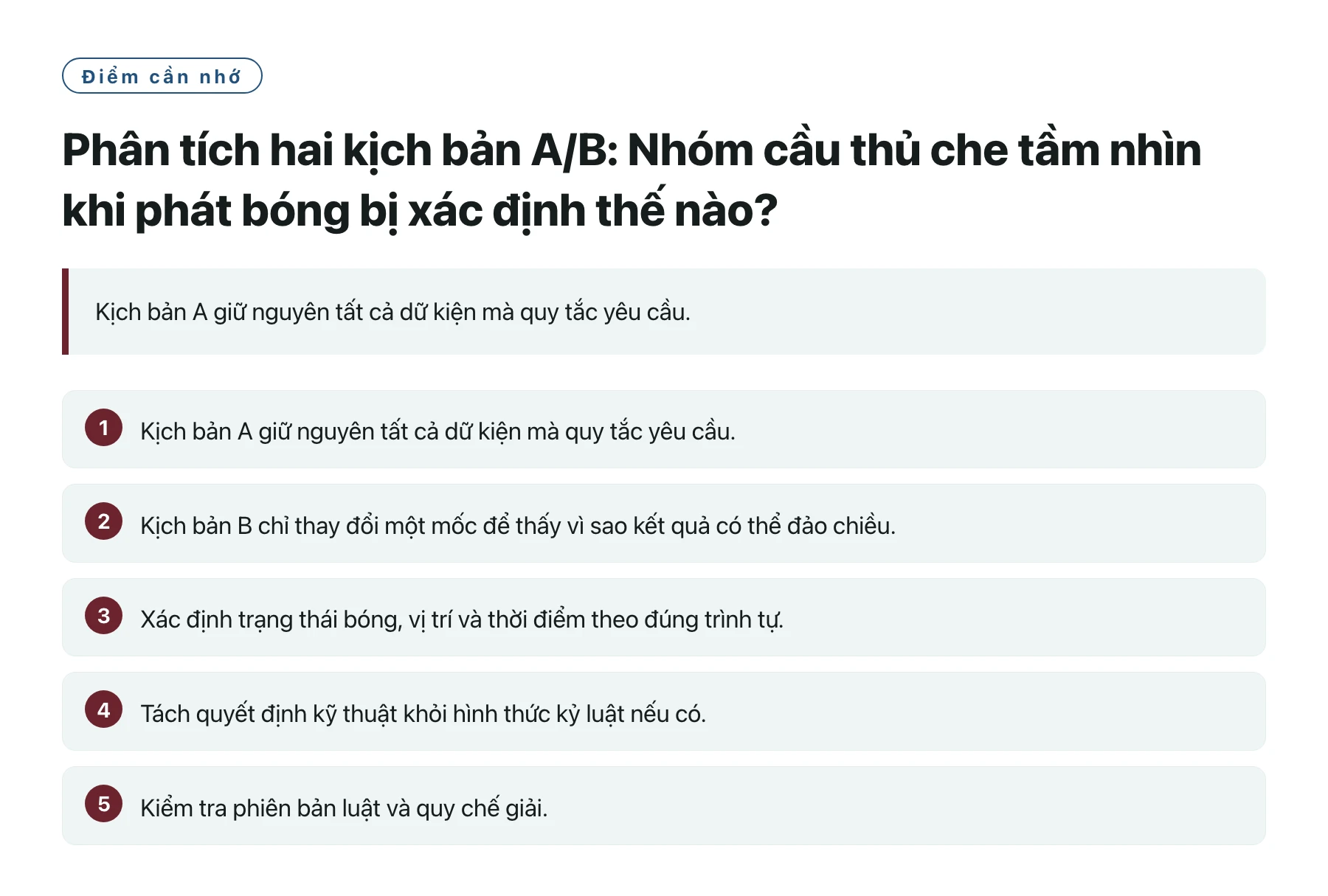 Phân tích hai kịch bản A/B: Nhóm cầu thủ che tầm nhìn khi phát bóng bị xác định thế nào?——全文要点速览